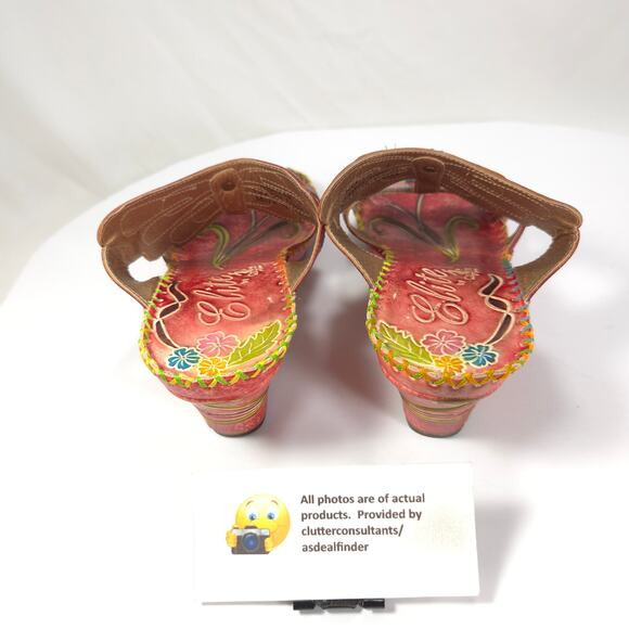 Elite by Corkys Nectar Floral Wedge Sandals Womens Size 7 Red Multi - Picture 3 of 9